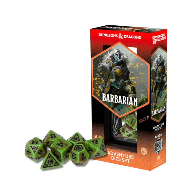 Hovedbilde D&D Adventure Dice Barbarian Green & Brown (14)