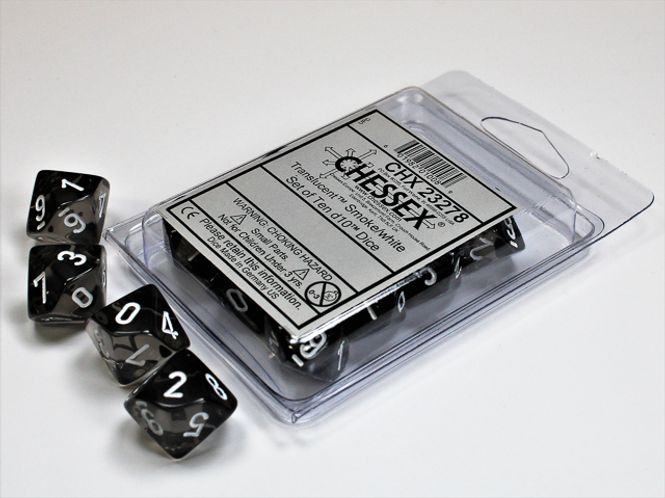 Hovedbilde Translucent Smoke/white Set of Ten d10s